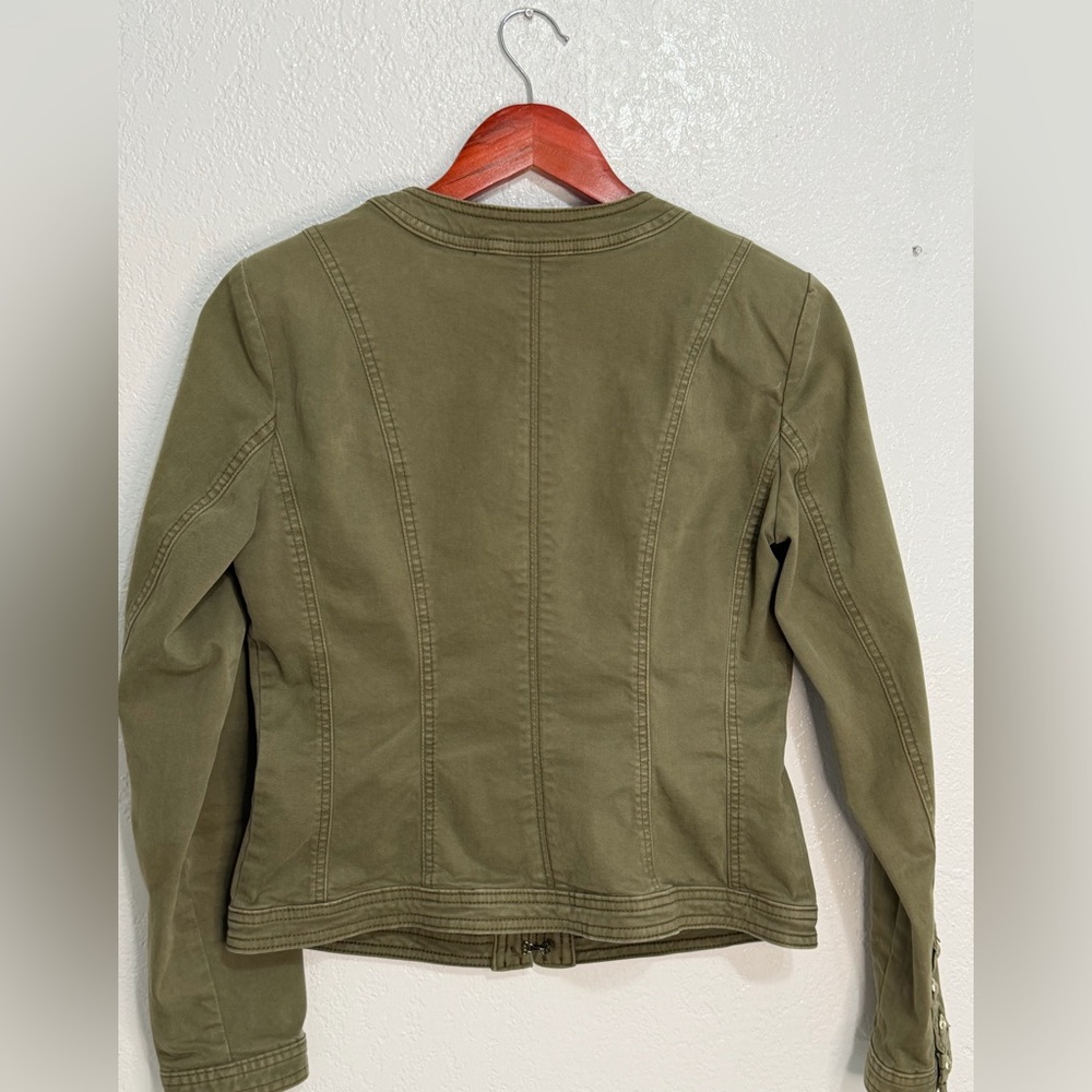 WHBM Military Band Jacket Olive Green Officer Coat  Gold Crest Buttons - Size 6 - Picture 8 of 15